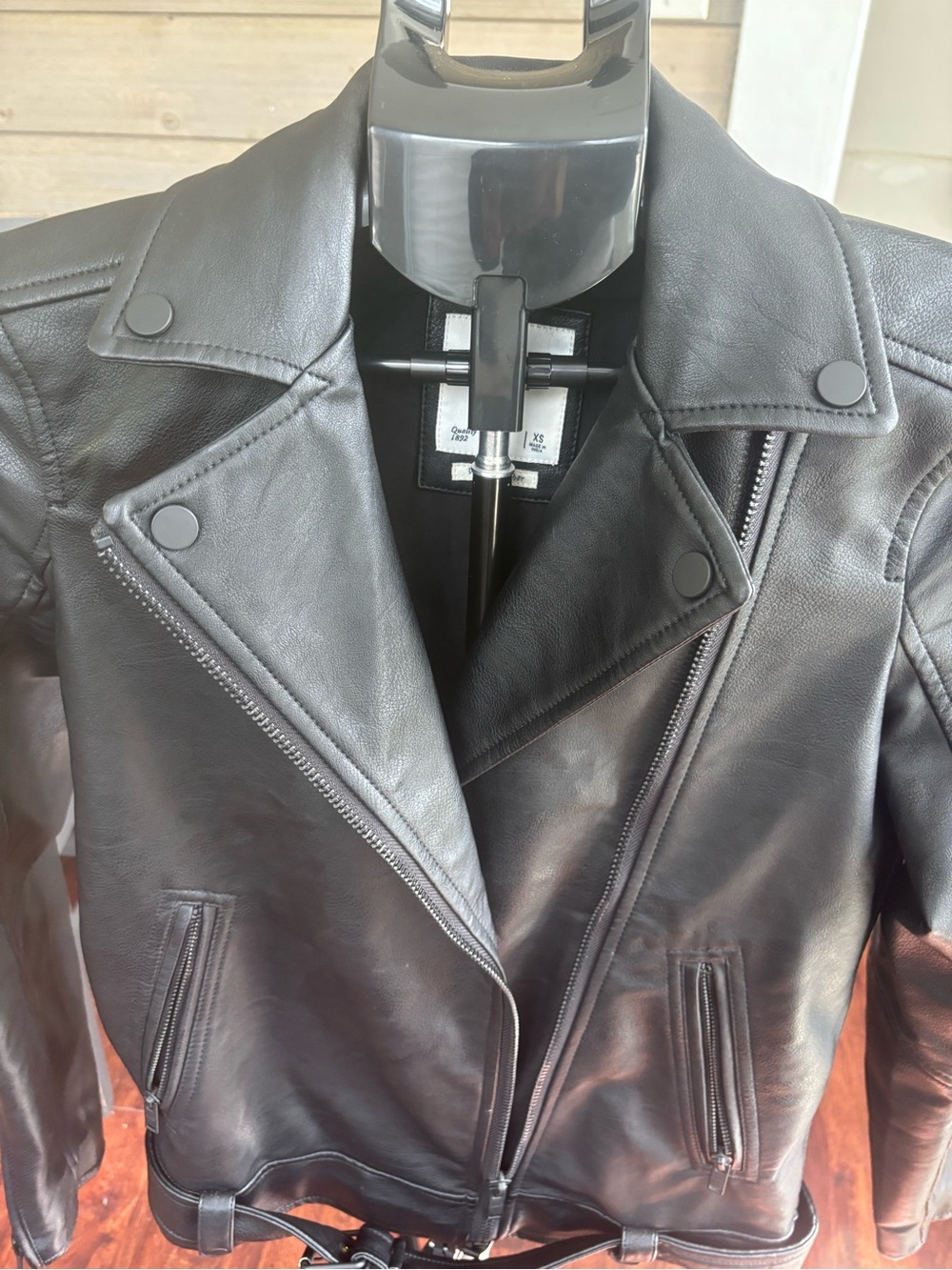 Abercrombie & Fitch Vegan Black Leather Moto Jacket - Women's